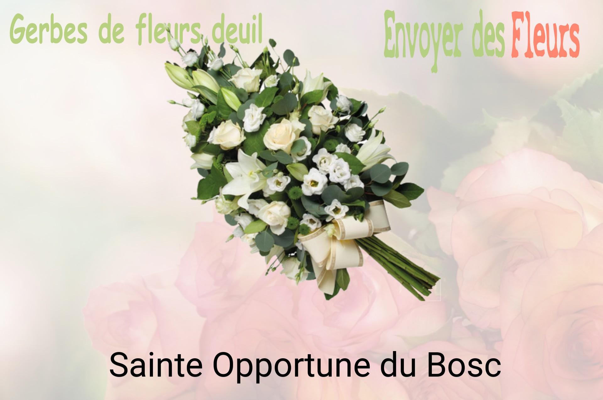 Gerbe de fleurs de deuil livrée à Sainte-Opportune-du-Bosc